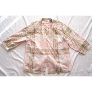 Women's Dressbarn Front Button Long Sleeve V Neck Top Blouse Size 14/16 (WB51)